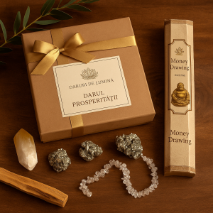 Chemarea Abundenței – set energetic cu pirită, citrin și bețișoare Money Drawing